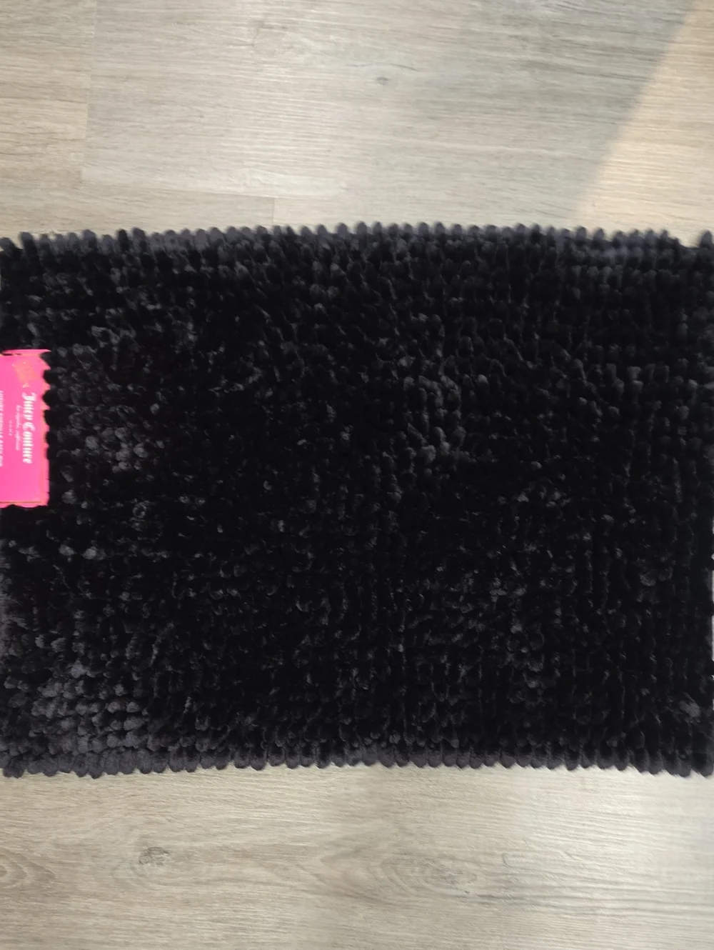 Juicy Couture Home Luxury Chenille Bath Rug- Black- Sm